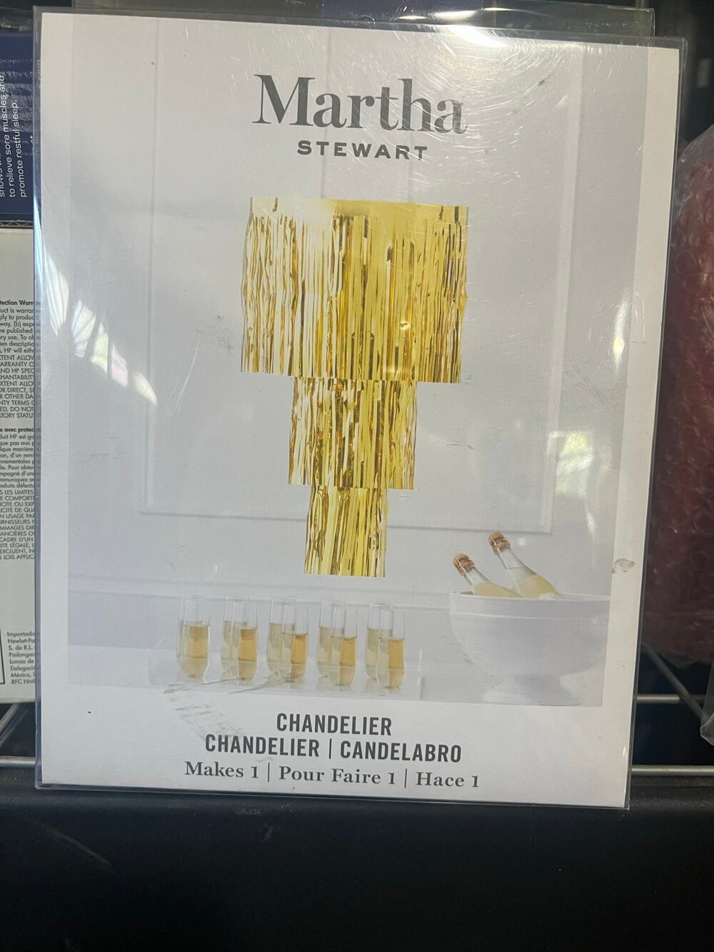 Martha Stewart Gold Fringe Chandelier Hanging Party Decoration NEW